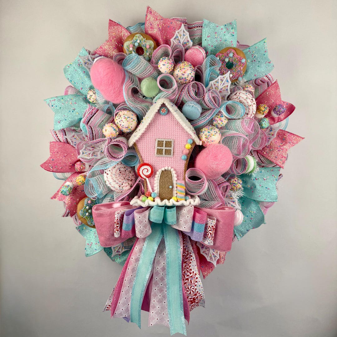 Gingerbread Wreath for Front Door, Christmas Gingerbread Decoration ...