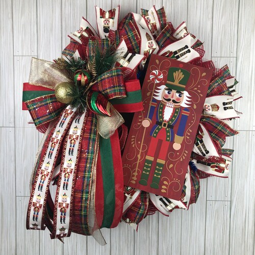 Nutcracker Christmas Wreath Christmas Wreath for Front Door Etsy