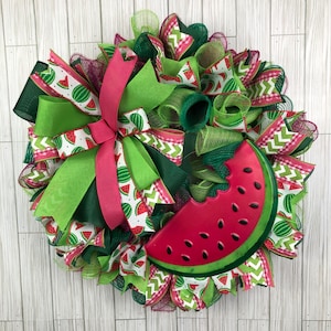 Watermelon Wreath for Front Door, Summer Wreath