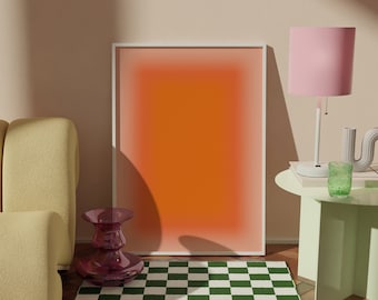 Orange Aura Gradient Print, Trendy Spiritual Wall Art (Digital Download)