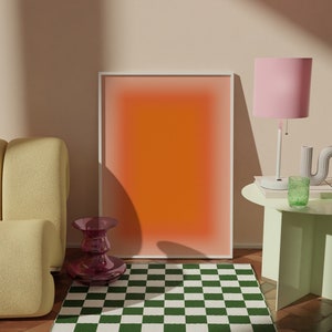 Aura Instant Download Print, Orange Colorful Art Printable Poster, Spiritual Wall Art, Trendy Aura Gradient Poster, Popular Digital Download