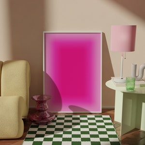 Hot Pink Aura, Instant Download Print, Colorful Art Printable Poster, Spiritual Wall Art, Trendy Aura Gradient Poster, Popular Digital Print