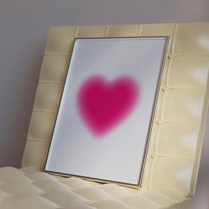 Hot Pink Aura Heart, Instant Download Print, Colorful Art Printable Poster, Spiritual Wall Art, Trendy Aura Gradient Poster, Popular Digital