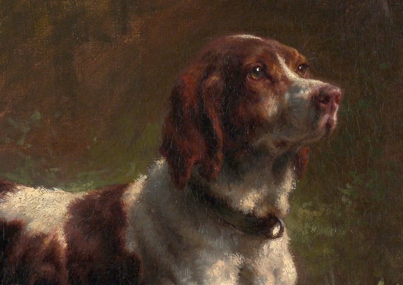 Tableau Mural Imprimé Rosa Bonheur - 'Un Limier Briquet Hound' - Toile Sur Cadre - Prêt à Accrocher