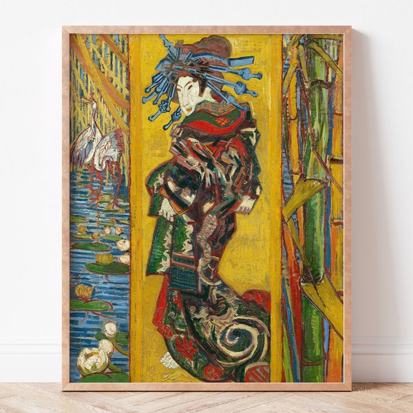 Downloadable Art Print, Japanese Digital Art Print, Wall Art, Oil Painting Home Decor, Vincent Van Gogh, Kesai Eisen, The Courtesan