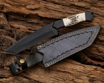Jagdmesser | Black Coating Handmade Custom Messer | Geschenk für Ihn | Hochzeitsgeschenk
