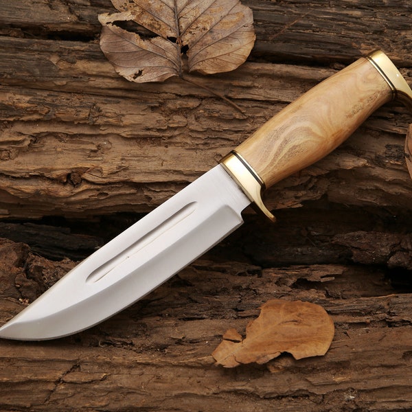 Personalized Handmade Bowie Knife | Camping Knife  |  Hunting Gifts | Personalized Gifts | Hunting Knife with Sheath