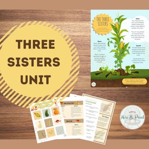 Three Sisters Unit | Companion Planting | Native American | Indigenous American Culture | Corn Bean Squash | Educational | Classroom Art