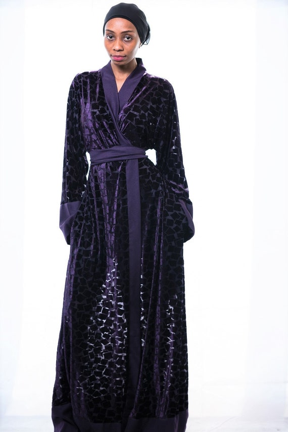 Mary Velvet Robe Burnout Velvet Kimono 