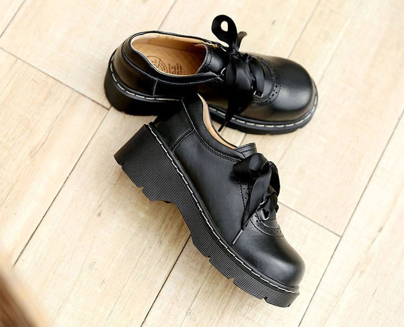 Vintage Ribbon Laced Mary Jane Oxford Shoes Etsy UK