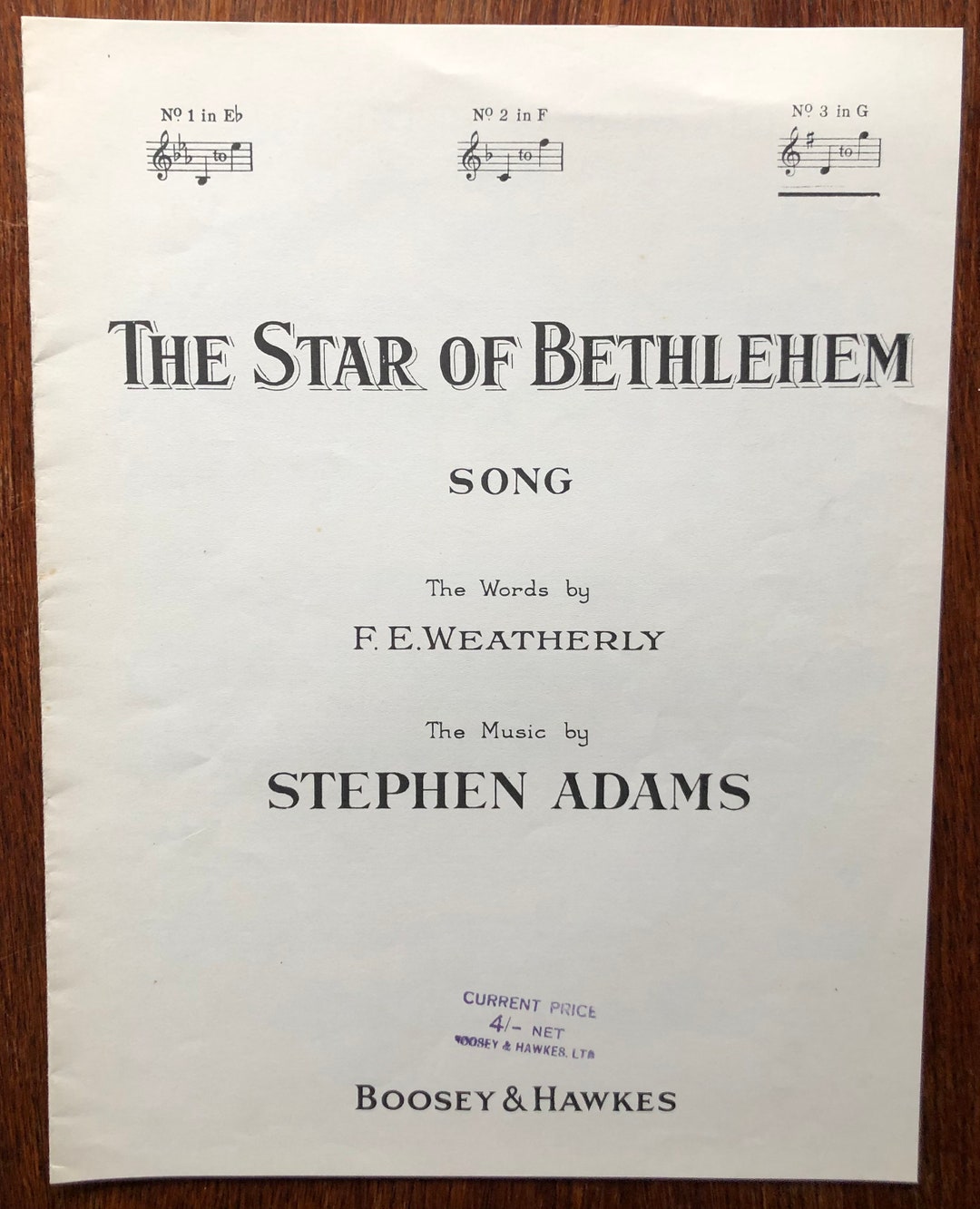 The Star of Bethlehem Song Christmas Themed Sheet Music Etsy