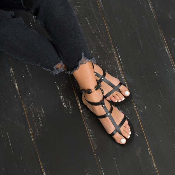 sandals Greek women leather, roman sandals, women leather sandals, Greek sandals, black sandals, handmade sandals, Genuine sandals leather