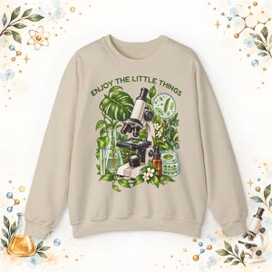 Maglione da biologia per uomo e donna, Goditi le piccole cose, Felpa con microscopio unisex, Regalo per biologi, tecnici di laboratorio e insegnanti di biologia immagine 8