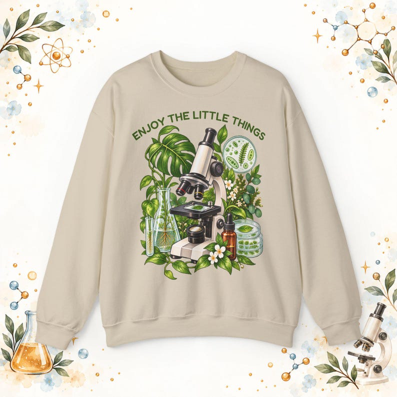 Maglione da biologia per uomo e donna, Goditi le piccole cose, Felpa con microscopio unisex, Regalo per biologi, tecnici di laboratorio e insegnanti di biologia immagine 8