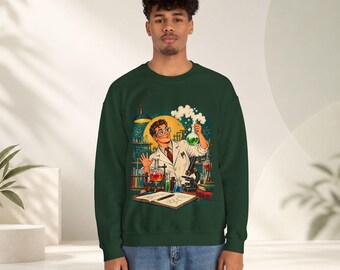 Chemist Sweatshirt for Men, Retro Chemistry Crewneck, Vintage Scientist Sweater, Gift for Chemist, Lab Tech, Chemistry Teacher