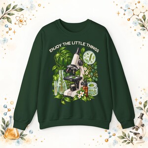 Maglione da biologia per uomo e donna, Goditi le piccole cose, Felpa con microscopio unisex, Regalo per biologi, tecnici di laboratorio e insegnanti di biologia immagine 7