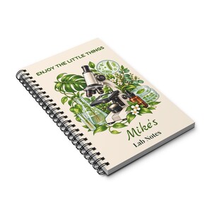 Personalized Biology Notebook with Name, Lab Notes Microscope Spiral Journal, Gift for Biologist, Lab Tech, Biology Student image 3