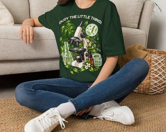 Biology T-Shirt, Enjoy the Little Things Microscope Shirt, Unisex Science Tee, Gift for Biologist, Lab Tech, Biology Teacher