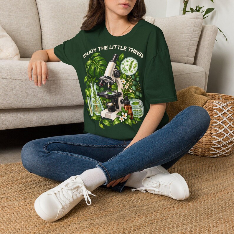 Biology T-Shirt, Enjoy the Little Things Microscope Shirt, Unisex Science Tee, Gift for Biologist, Lab Tech, Biology Teacher image 1
