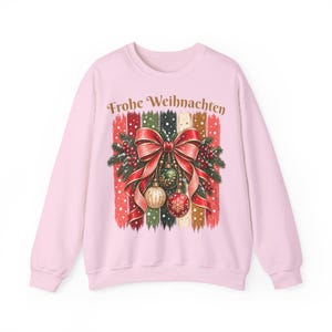 Weihnachtspullover Damen Frohe Weihnachten, Sweatshirt mit Schleife und Streifen, Weihnachtspulli Geschenk Frau Freundin Mama Bild 18
