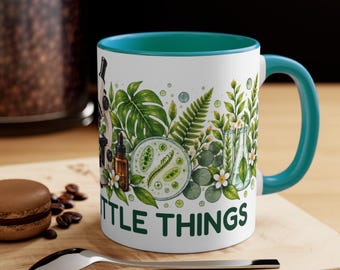 Biology Mug, Enjoy the Little Things Microscope Coffee Mug, Accent Mug, Gift for Biologist, Lab Tech, Biology Teacher, Coworker
