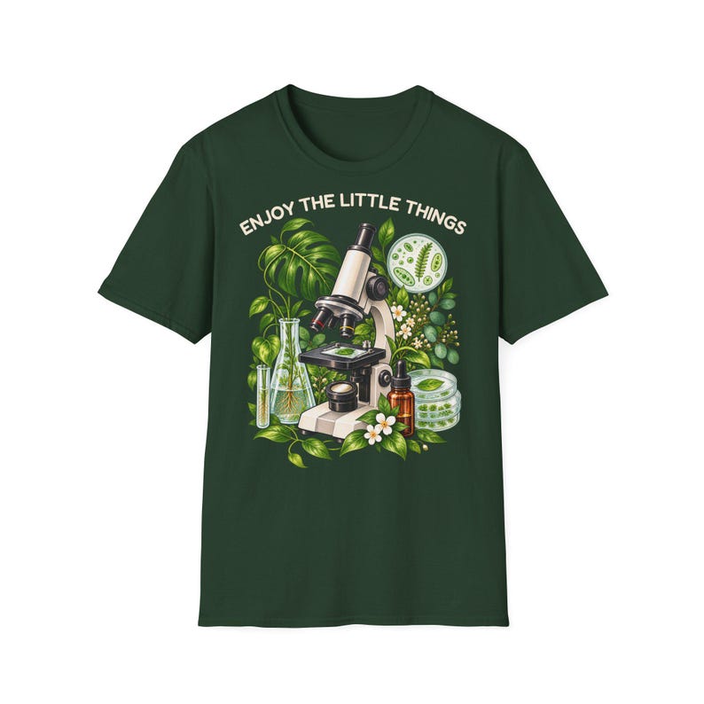 Biology T-Shirt, Enjoy the Little Things Microscope Shirt, Unisex Science Tee, Gift for Biologist, Lab Tech, Biology Teacher image 5