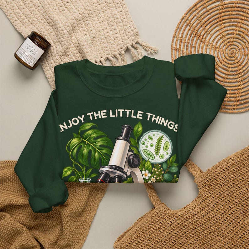 Maglione da biologia per uomo e donna, Goditi le piccole cose, Felpa con microscopio unisex, Regalo per biologi, tecnici di laboratorio e insegnanti di biologia immagine 5