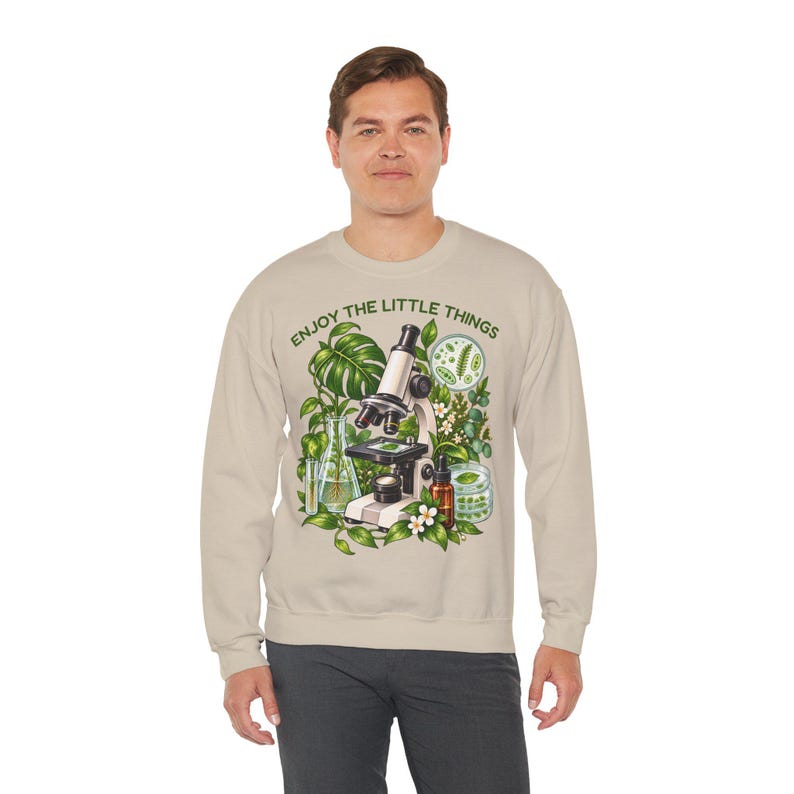 Maglione da biologia per uomo e donna, Goditi le piccole cose, Felpa con microscopio unisex, Regalo per biologi, tecnici di laboratorio e insegnanti di biologia immagine 4