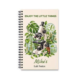 Personalized Biology Notebook with Name, Lab Notes Microscope Spiral Journal, Gift for Biologist, Lab Tech, Biology Student image 8