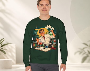 Chemist Sweatshirt for Men, Retro Chemistry Crewneck, Vintage Scientist Sweater, Gift for Chemist, Lab Tech, Chemistry Teacher