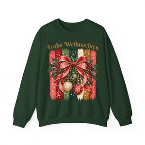 Weihnachtspullover Damen Frohe Weihnachten, Sweatshirt mit Schleife und Streifen, Weihnachtspulli Geschenk Frau Freundin Mama Bild 17