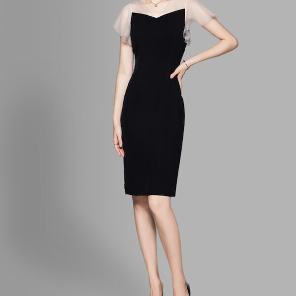 Women's Black Ethnic Sheath Dress