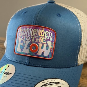 Phish Inspired "Surrender to the Flow" Trucker Hat – Holographic Patch Snapback Cap