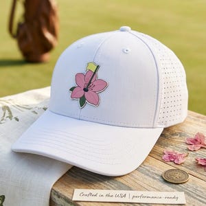 Masters Floral Pink & Green Augusta-Inspired Golf Hat 2026 Masters Tournament Azalea Golf Hat Augusta National  main image 4