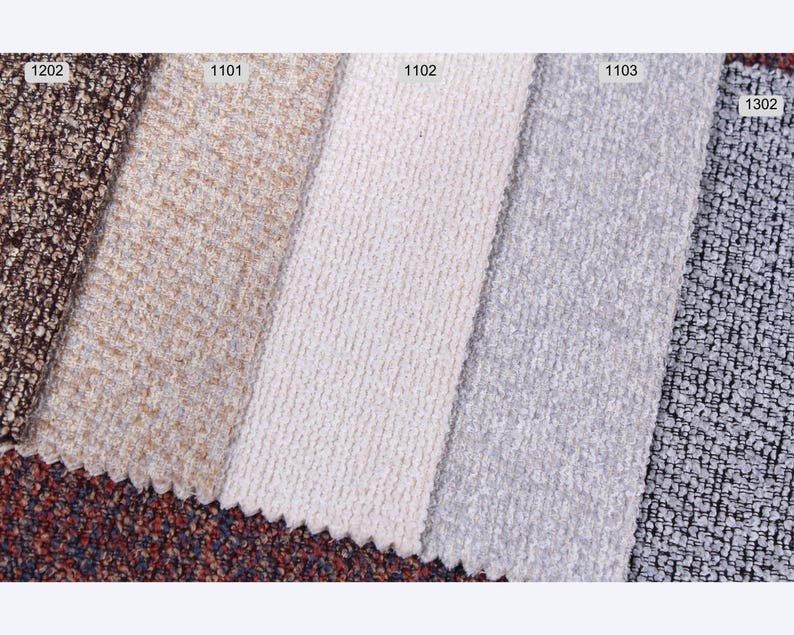 Textured Bouclé Upholstery Fabric by the yard/meter: Durable Multicolor Sofa, Chair, home decor Material image 5