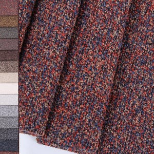 Textured Bouclé Upholstery Fabric by the yard/meter: Durable Multicolor Sofa, Chair, home decor Material image 1