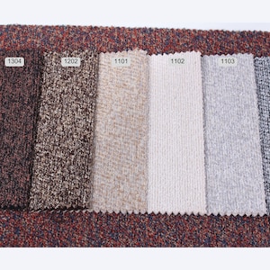 Textured Bouclé Upholstery Fabric by the yard/meter: Durable Multicolor Sofa, Chair, home decor Material image 3