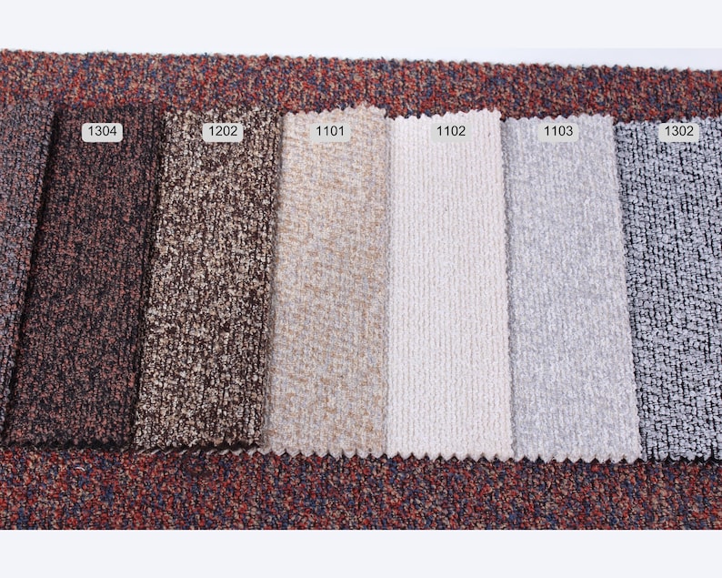 Textured Bouclé Upholstery Fabric by the yard/meter: Durable Multicolor Sofa, Chair, home decor Material image 3