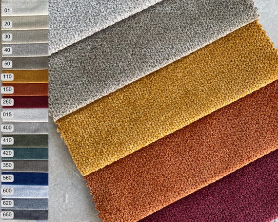 Water Repellent Velvet Upholstery Fabric by the yard: Pet Friendly, Durable, Soft home decor material