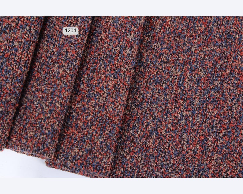 Textured Bouclé Upholstery Fabric by the yard/meter: Durable Multicolor Sofa, Chair, home decor Material image 10