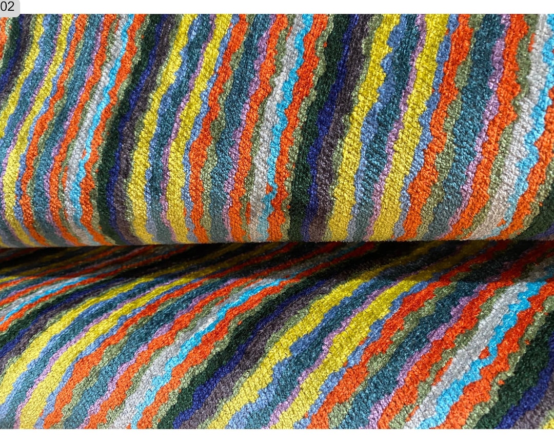 Striped Velvet Chenille Upholstery Fabric: Modern Home Decor - Etsy