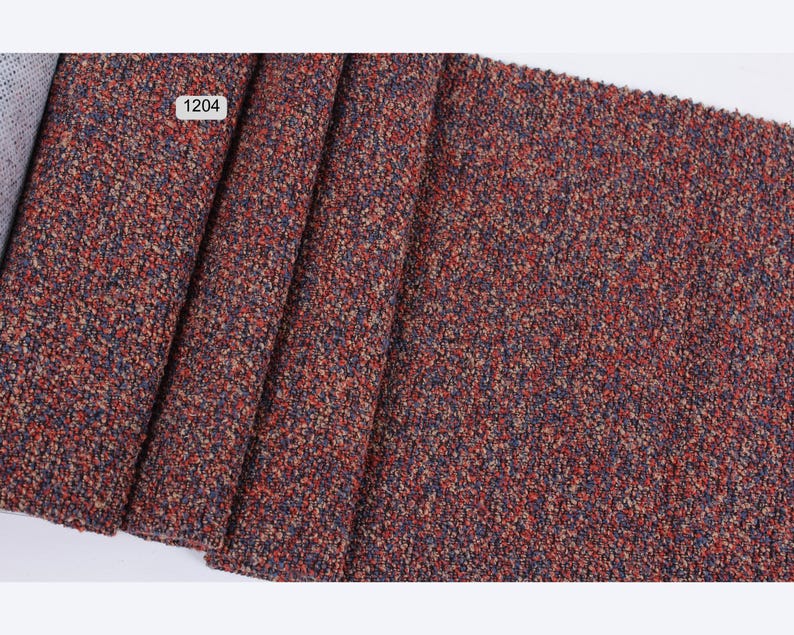 Textured Bouclé Upholstery Fabric by the yard/meter: Durable Multicolor Sofa, Chair, home decor Material image 9