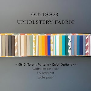 Outdoor Upholstery Fabric - Waterproof & UV Resistant - 36 Colors - 55” Wide Patio, Garden, Boat, Cushion, Furniture Fabric by Yard
