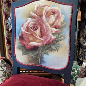 Vintage Rose Satin Gobelin Fabric: Floral Upholstery, 55&quot; Wide