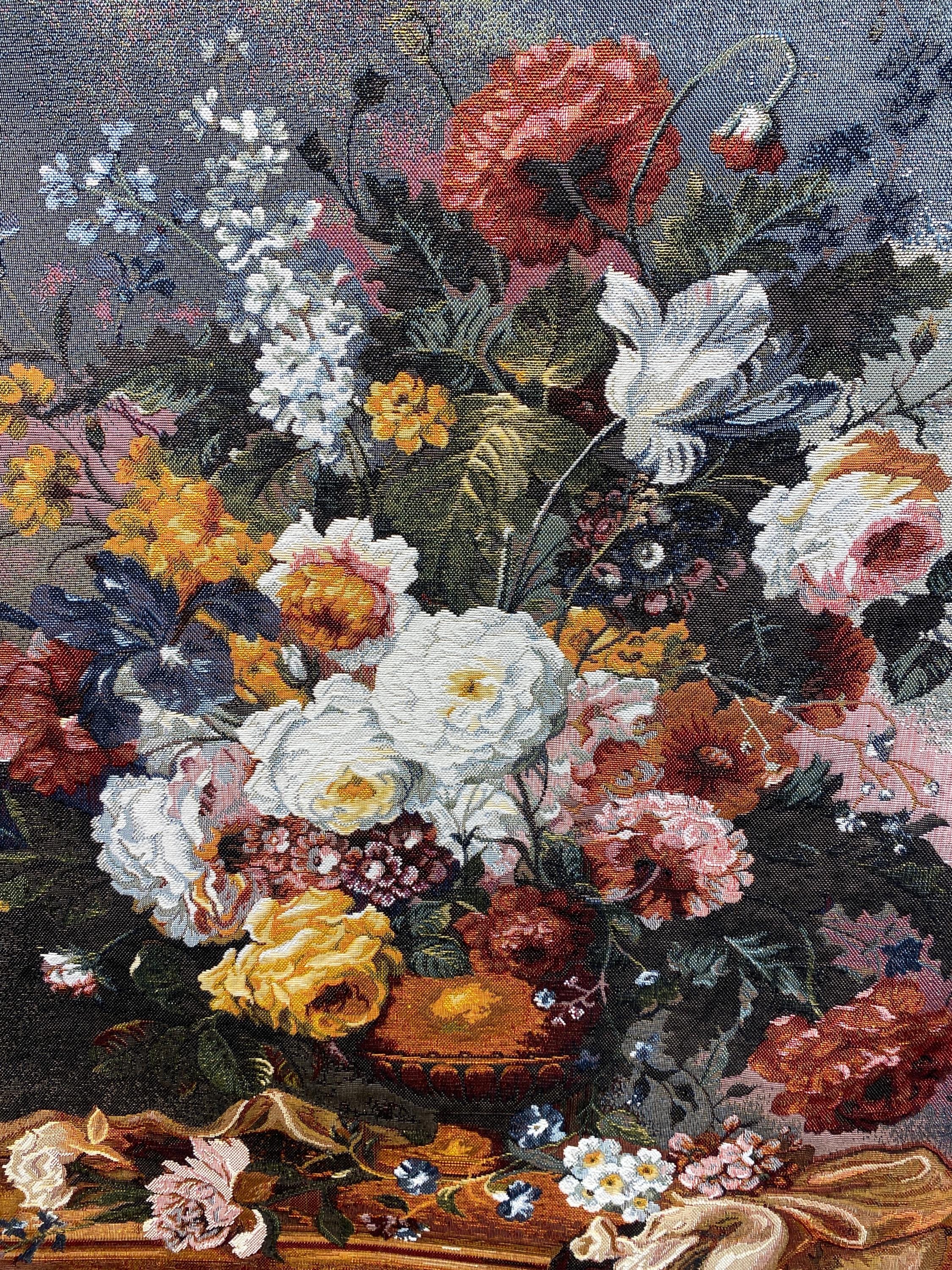 Floral Tapestry Fabric Panel | Vintage Style Upholstery, Wall Art ...