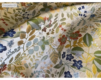 Floral Jacquard Gobelin Fabric – Vintage Style Upholstery Fabric