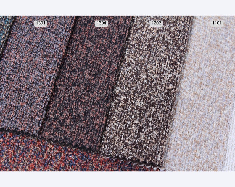 Textured Bouclé Upholstery Fabric by the yard/meter: Durable Multicolor Sofa, Chair, home decor Material image 8