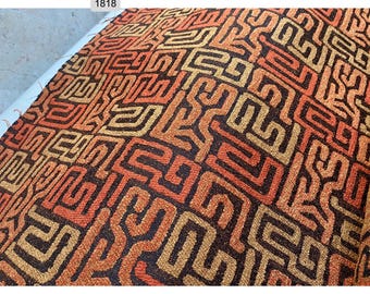Geometric Chenille Upholstery Fabric: Maze Design, 55" Wide, By The Yard