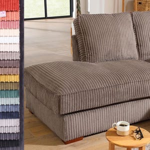 Gestreifter Cord-Samt-Polsterungsstoff - Luxuriös, langlebig und weich. Perfekt für Sofas, Stühle und Home Decor Akzente. Haustierfreundlich