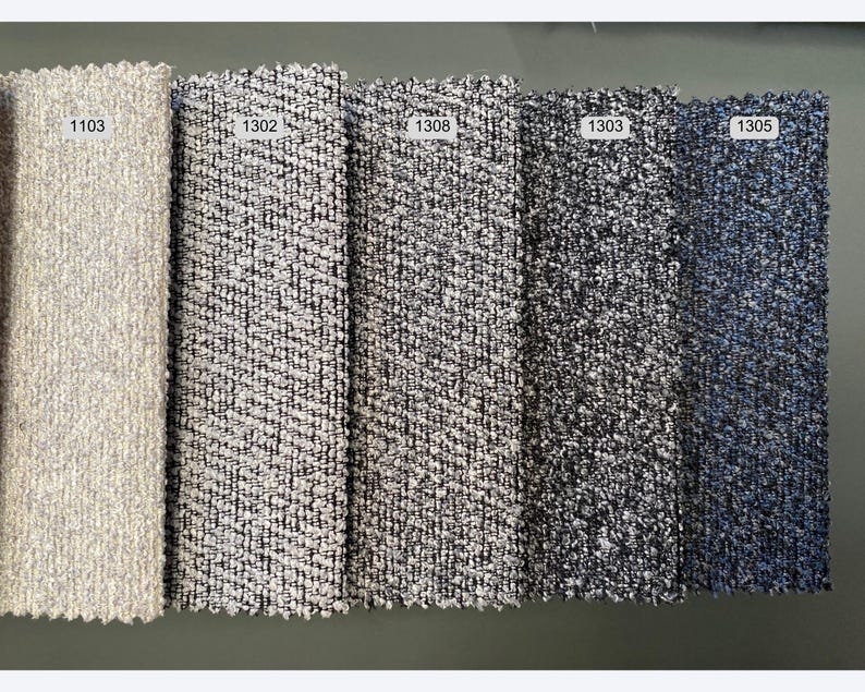 Textured Bouclé Upholstery Fabric by the yard/meter: Durable Multicolor Sofa, Chair, home decor Material image 6